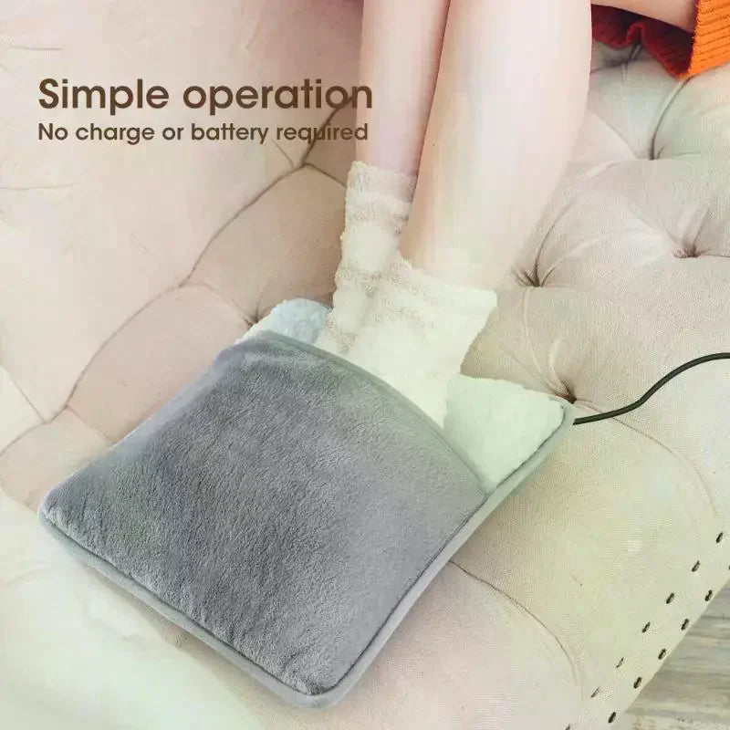 USB Electric Foot Warmer Pad – Soft Plush Heated Foot Bag, Constant 40°C, Machine Washable