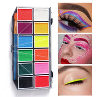 VERONNI 12-Colour Water-Soluble Rainbow Face & Body Paint Palette – Halloween, Stage & Kids Costume Makeup