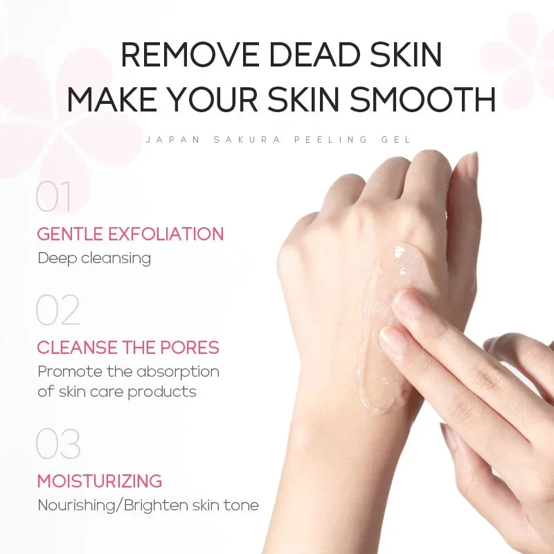 LAIKOU Sakura Peeling Gel – Pore-Cleansing Facial Exfoliator with Green Tea Extract & Oil Control (60g)