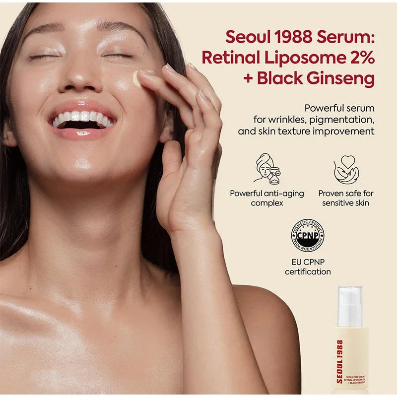 Korean Retinol Serum With Black Ginseng Niacinamide Vitamin C Anti Aging