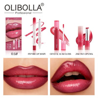 GLASTING COLOR GLOSS 3-in-1 Lip Liner & Lip Glaze Makeup Set