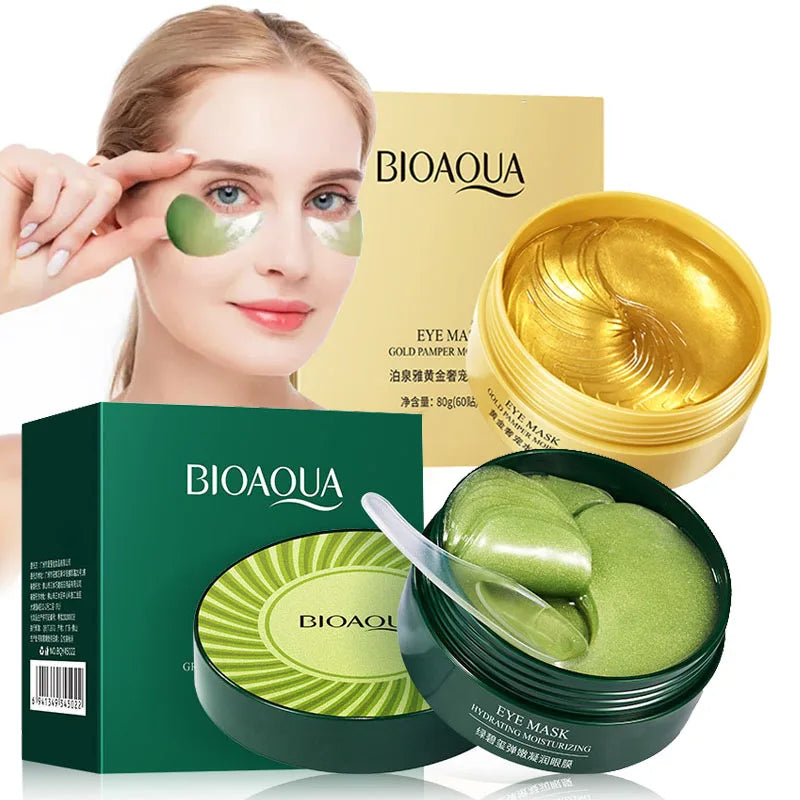BIOAQUA Collagen Eye Gel Masks – 60 Patches for Dark Circles, Puffiness & Firming
