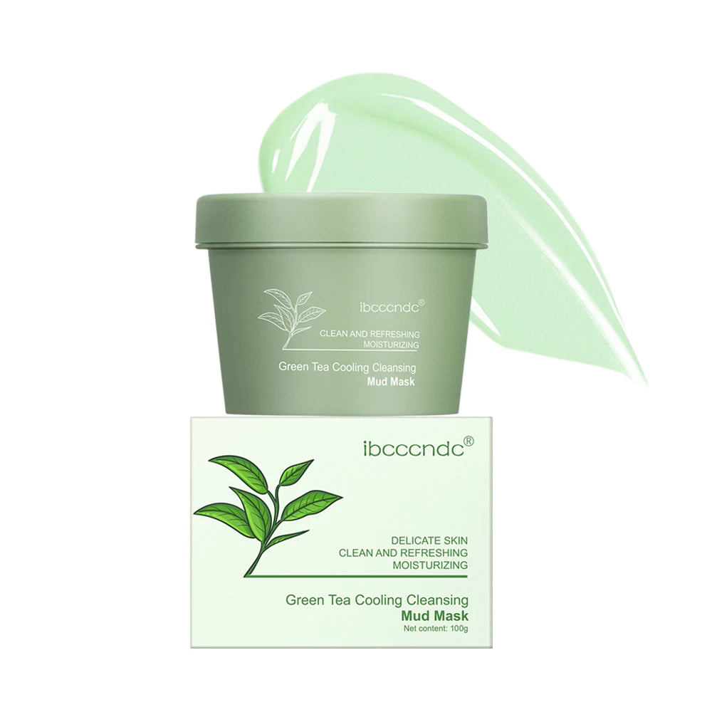 Green Tea Mud Clay Face Mask – Deep Pore Cleansing, Blackhead Removal & Oil Control Skin Treatment for All Skin Types (100g)