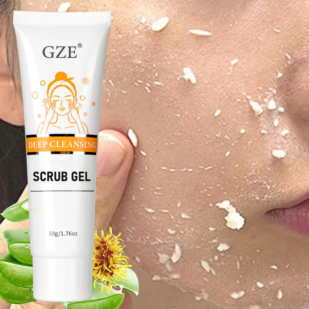 GZE Castor Oil Exfoliating Gel – Deep Cleansing Face & Body Scrub with Moisturizing Formula (50g)
