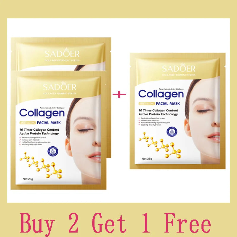 PWYUMAN Collagen Anti-Wrinkle Facial Mask – Anti-Aging, Brightening & Deep Moisturizing | All Skin Types