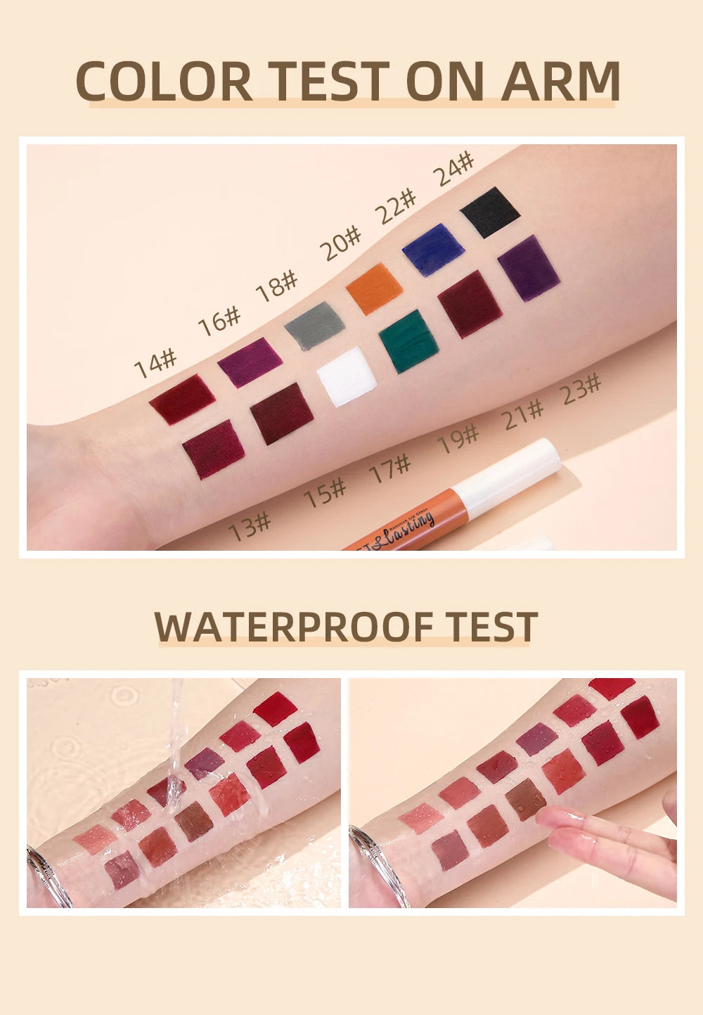 QiBest Velvet Matte Lipstick - Waterproof Long-Lasting Lip Tint