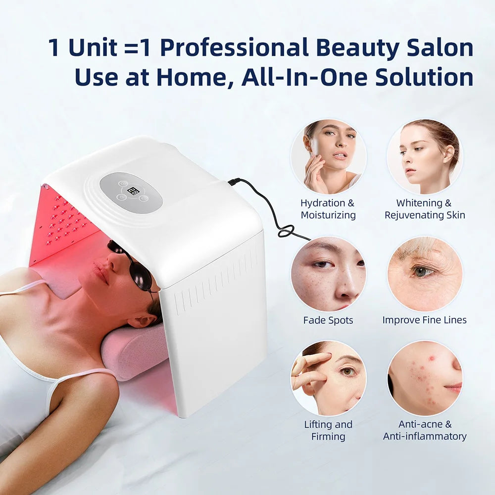 7-Color LED Light Therapy Face & Body Lamp – Foldable Skin Rejuvenation Device