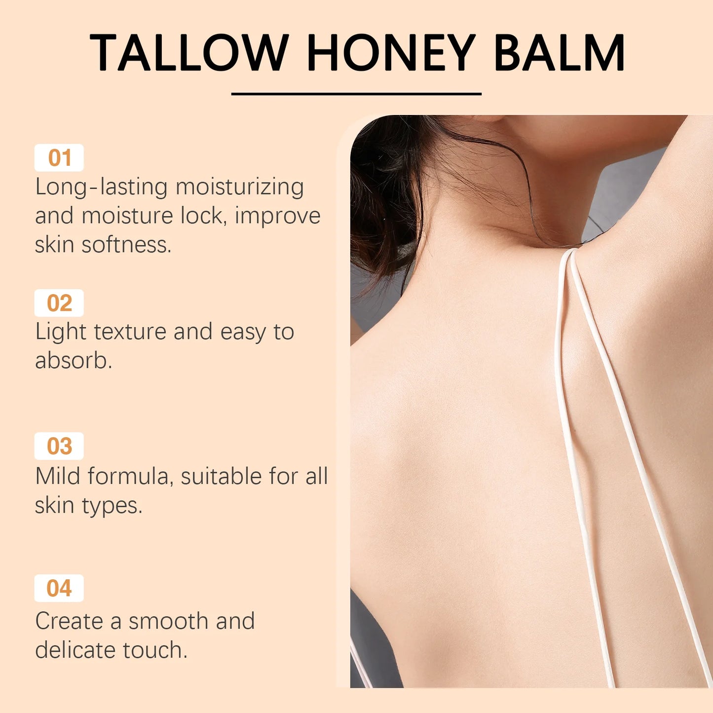Beef Tallow & Honey Brightening Body Cream – Dark Spot Fader, Firming & Deep Moisturizer (60g)