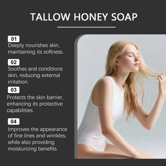 Tallow & Honey Soap Bar - Moisturizing Face & Body Cleanser