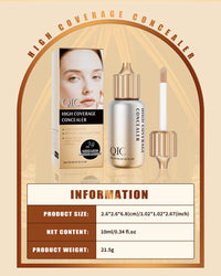 QIC Liquid Concealer | Matte, High Coverage, Waterproof & Oil Control | All Skin Types