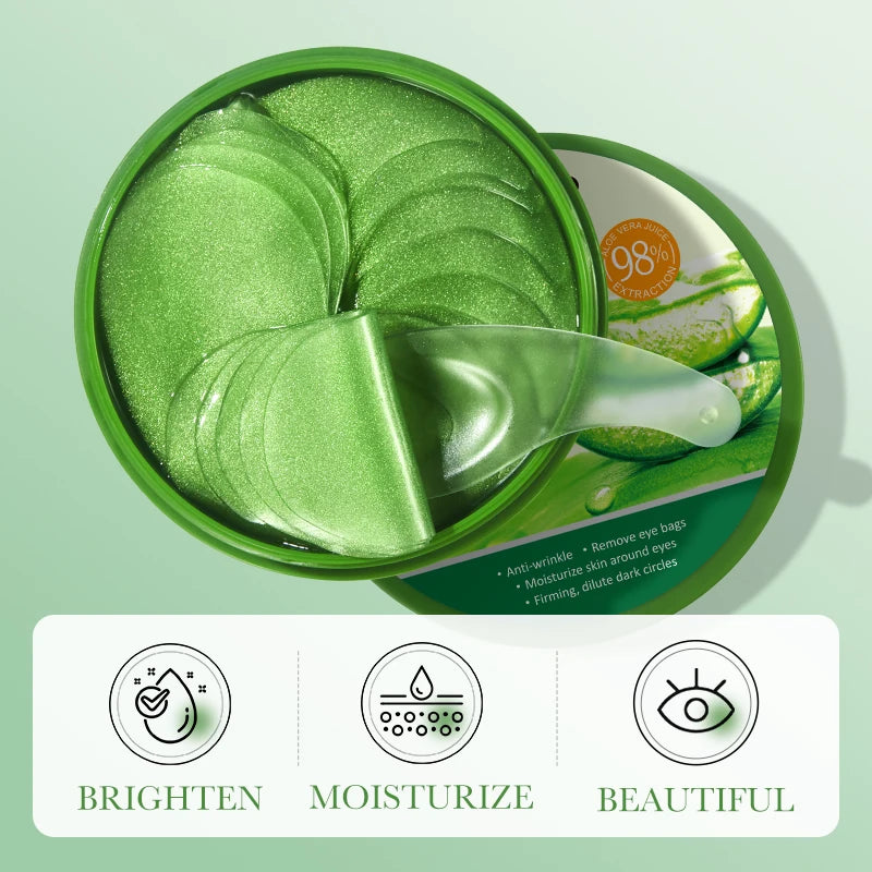 SADOER Aloe Vera & Collagen Under-Eye Masks – Anti-Wrinkle & Dark Circle Patches, 60 Pieces