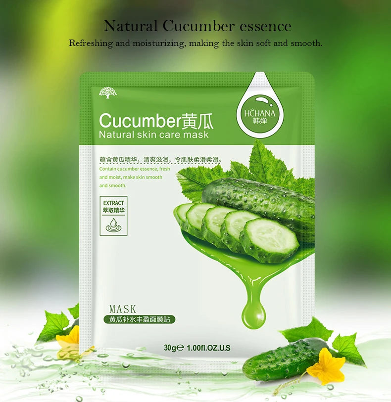 SADOER Natural Plant Sheet Face Mask – Moisturizing, Oil Control & Anti-Aging | 10pcs