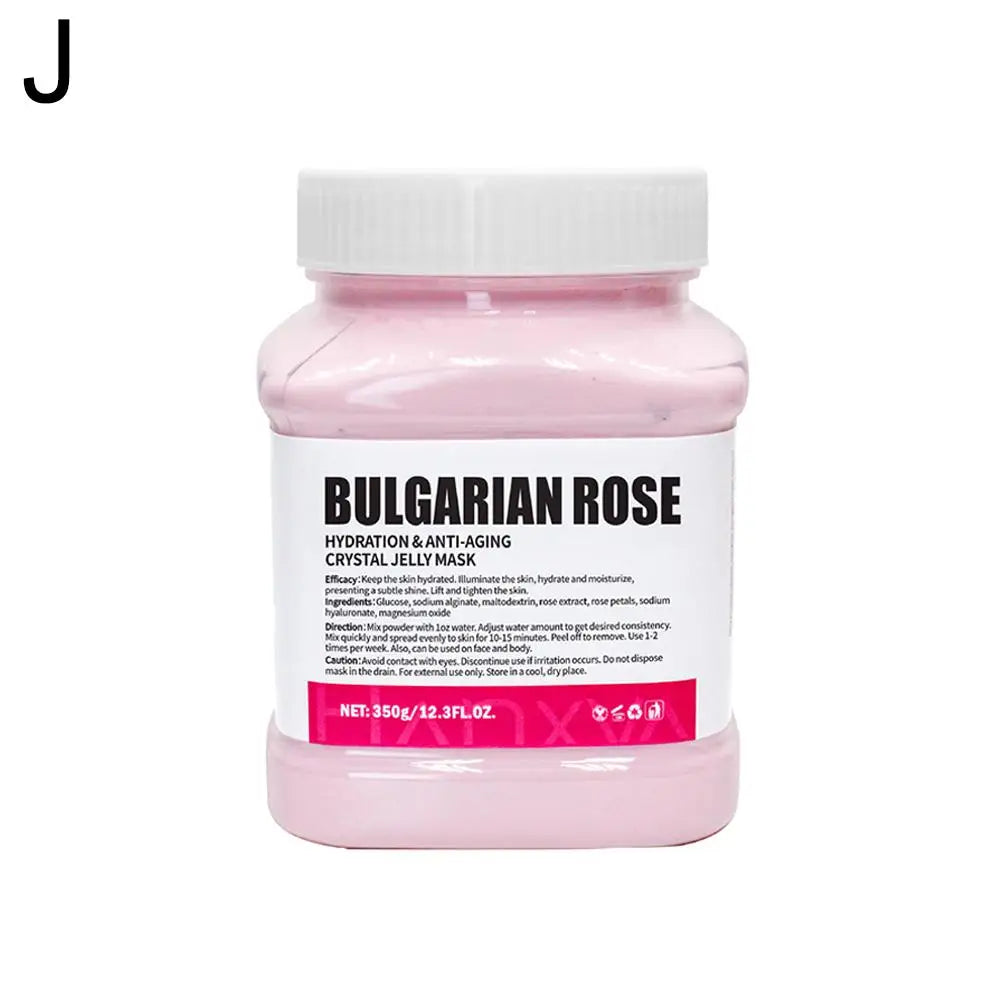 Hydro Jelly Mask Powder – Moisturizing & Brightening Peel-Off Face Mask for Women (350g) – Rose, Hyaluronic Acid, Vitamin C, Collagen, Charcoal & More