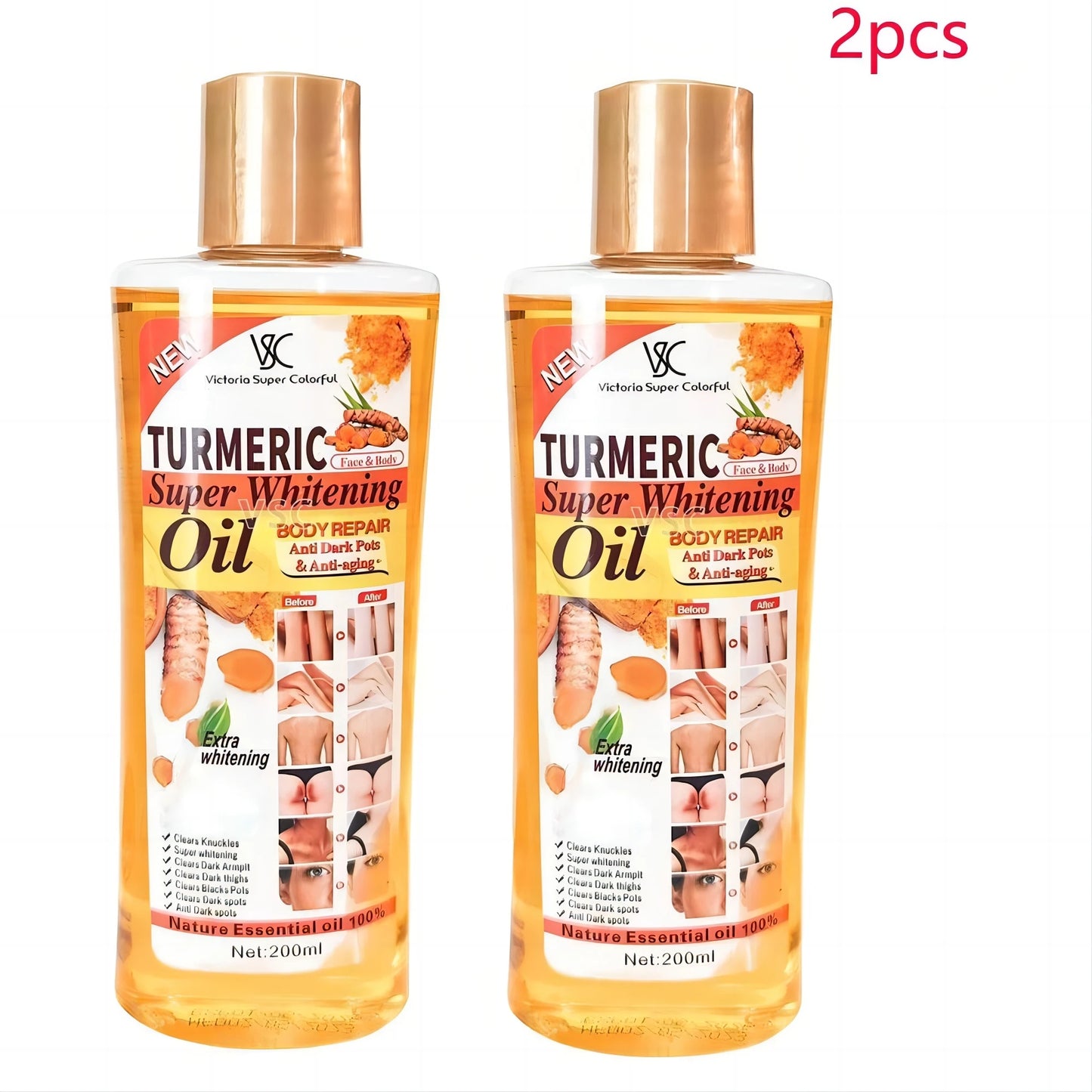 Turmeric Essential Oil – Brightening & Moisturizing Face, Body & Massage Oil (200ml)