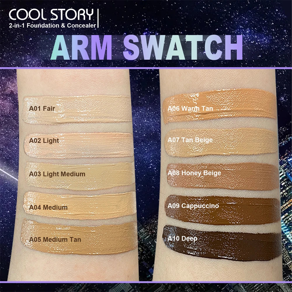 Air Cushion CC Cream Foundation | Oil Control, Matte, Full Coverage, Waterproof | 10 Shades