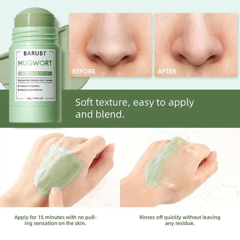 Jaysuing Cleansing Mask Stick – Mugwort, Alaska Volcano & More | Pore Minimizer & Acne Treatment 40g