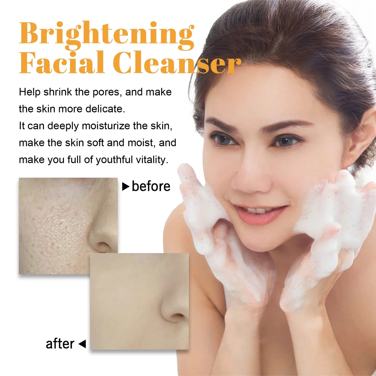 Turmeric & Kojic Acid Foaming Facial Cleanser – Blackhead Remover, Oil Control & Brightening (100ml)