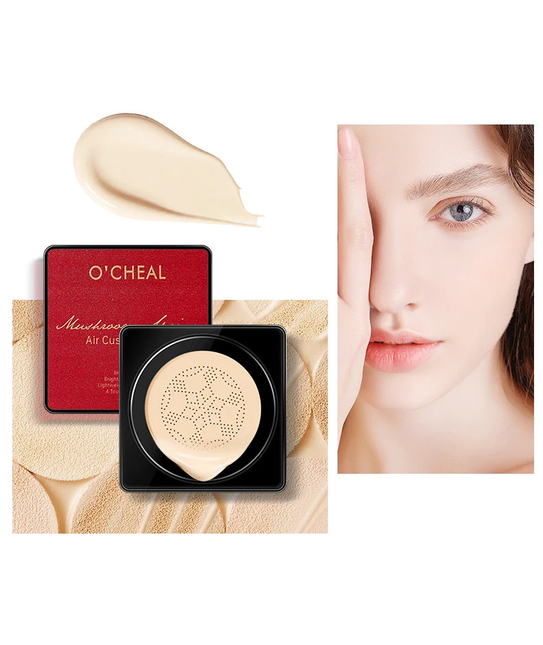 O'CHEAL Mushroom Head BB Cream Cushion – Waterproof, SPF & Long-Lasting Coverage (20g)