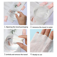 Disposable Compressed Non-Woven Face Towels – Mini Capsule Travel Wipes for Face Cleansing & Makeup Removal (20x22cm)
