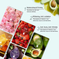 AILKE Brightening Hydrating Facial Mask – Vitamin C, Hyaluronic Acid & Collagen | Anti-Aging 10pcs