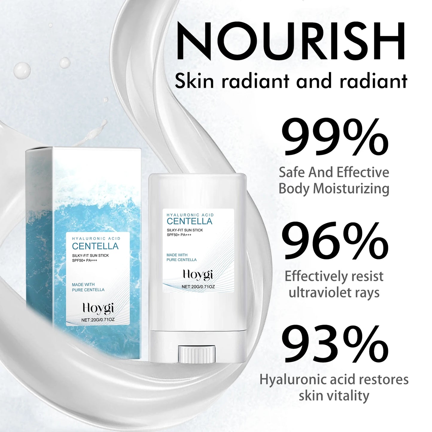 Hoygi Hyaluronic Acid Sunscreen Stick SPF50+ – Oil-Free, Non-Greasy Face & Body Protection | Buyer's Choice