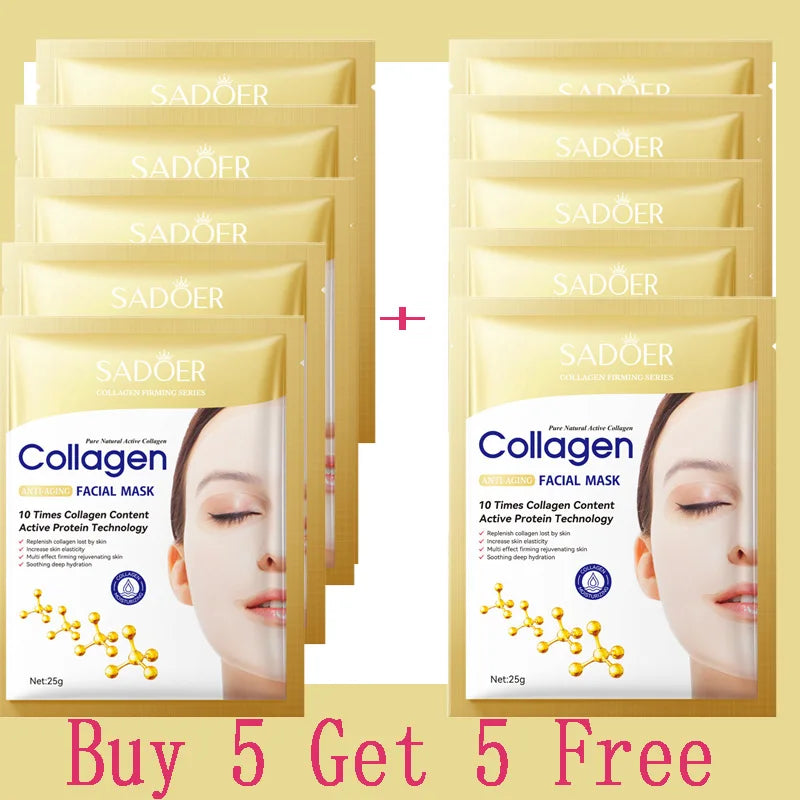 PWYUMAN Collagen Anti-Wrinkle Facial Mask – Anti-Aging, Brightening & Deep Moisturizing | All Skin Types