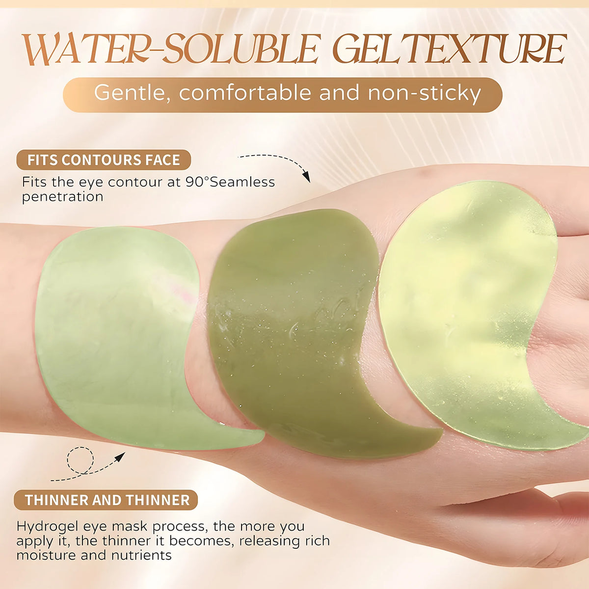 Seaweed Hyaluronic Acid Eye Masks — 60 Pcs Collagen Eye Patch for Dark Circles & Firming