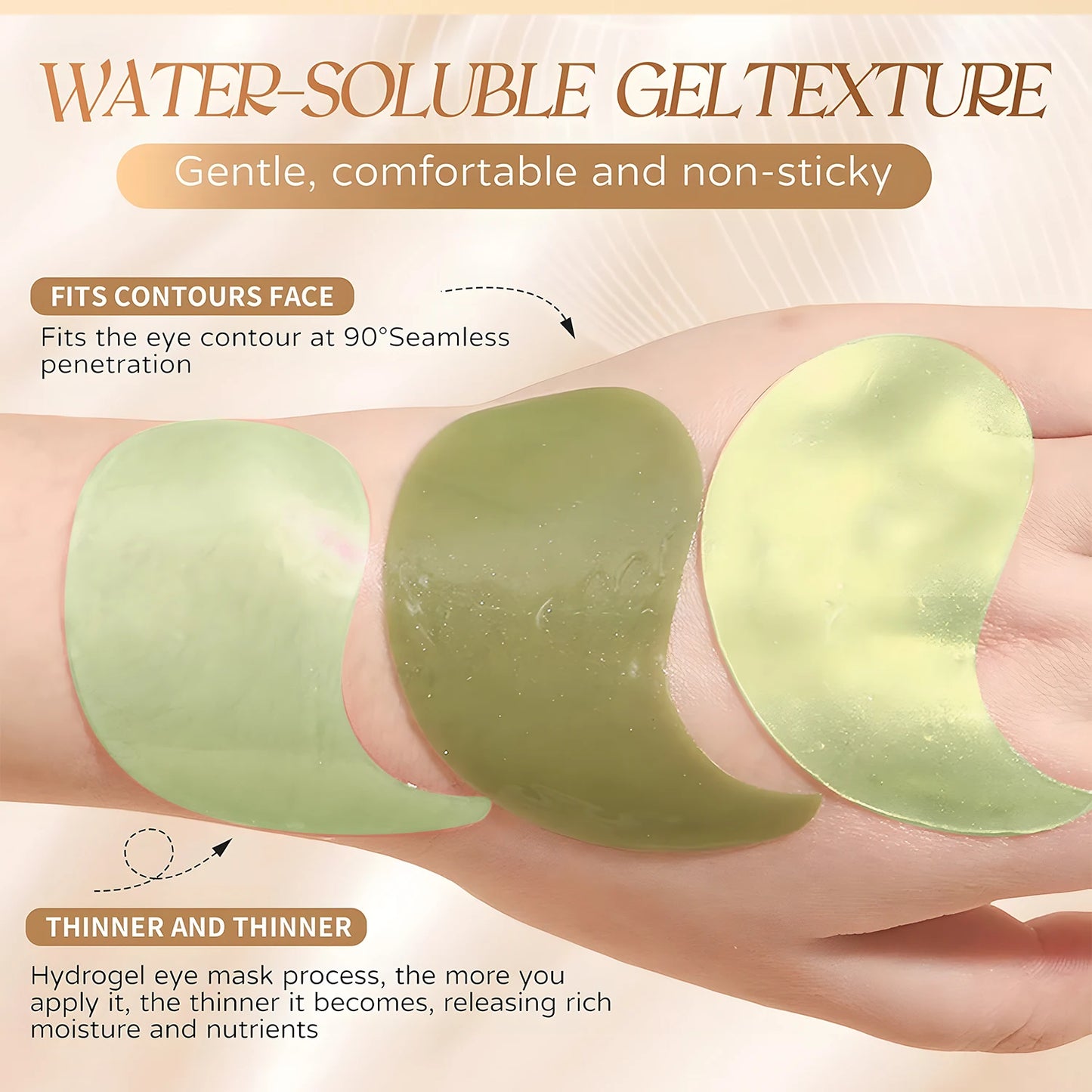 Seaweed Hyaluronic Acid Eye Masks — 60 Pcs Collagen Eye Patch for Dark Circles & Firming