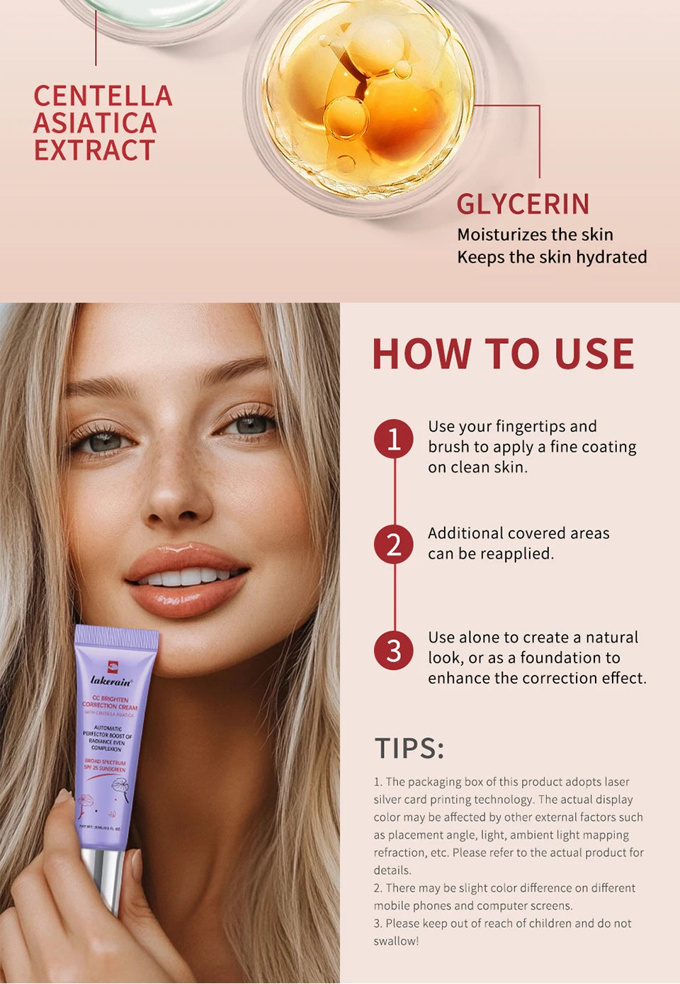 CC Cream Korean Makeup Foundation – Color Correcting Hydrating Coverage (15ml)