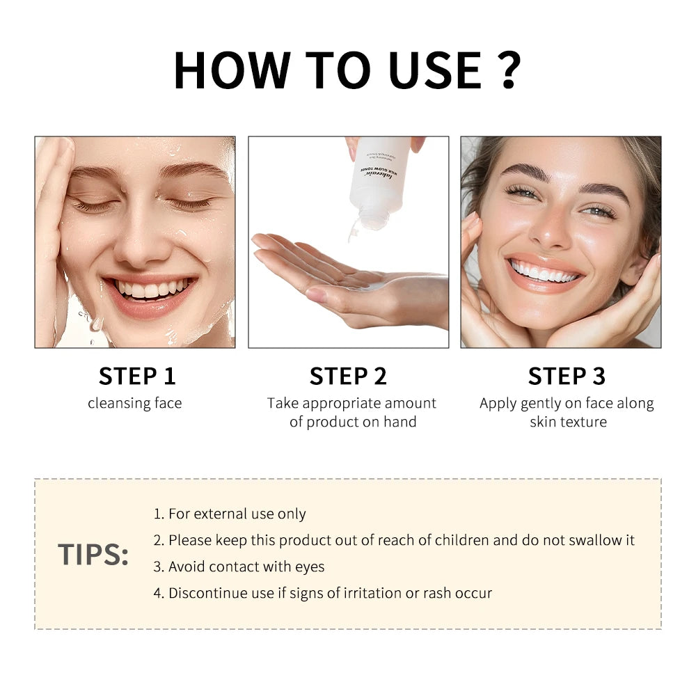 Lakerain Milk Glow Toner – Niacinamide Brightening & Deep Moisturizing Toner for Radiant, Hydrated Skin (100ml)