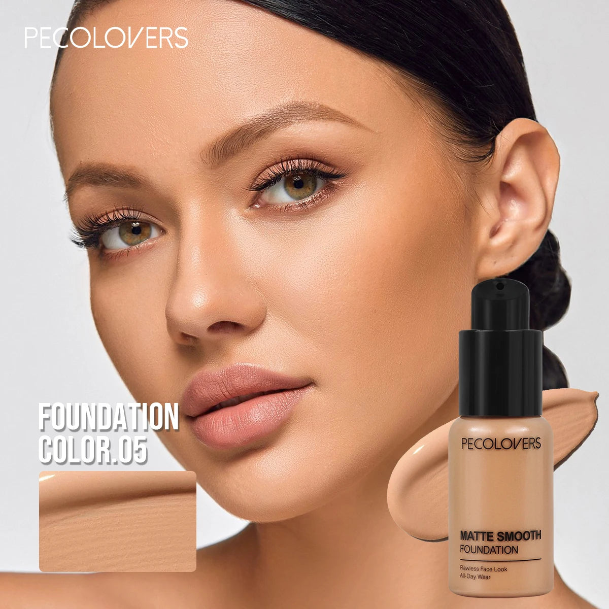 Pecolovers High Coverage Foundation – Waterproof, Sweatproof & Long-Lasting Cream Formula, 12 Shades