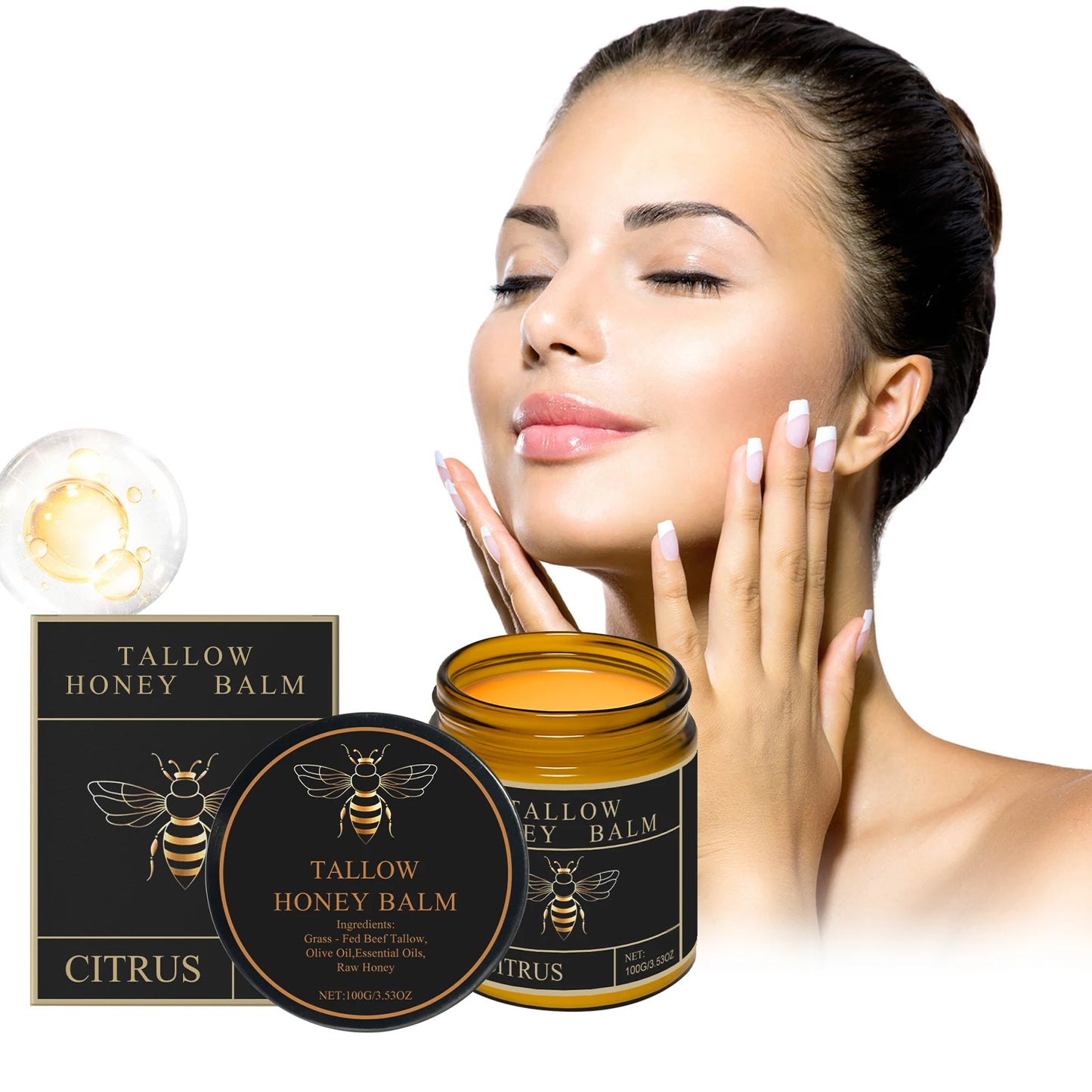 Beef Tallow & Honey Brightening Body Cream – Dark Spot Fader, Firming & Deep Moisturizer (60g)