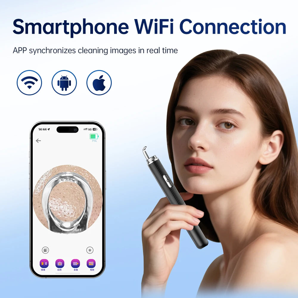 Hailicare Visual Blackhead Remover – 50x HD Camera, Wi-Fi App & LED Light | Acne Pore Cleaner Kit