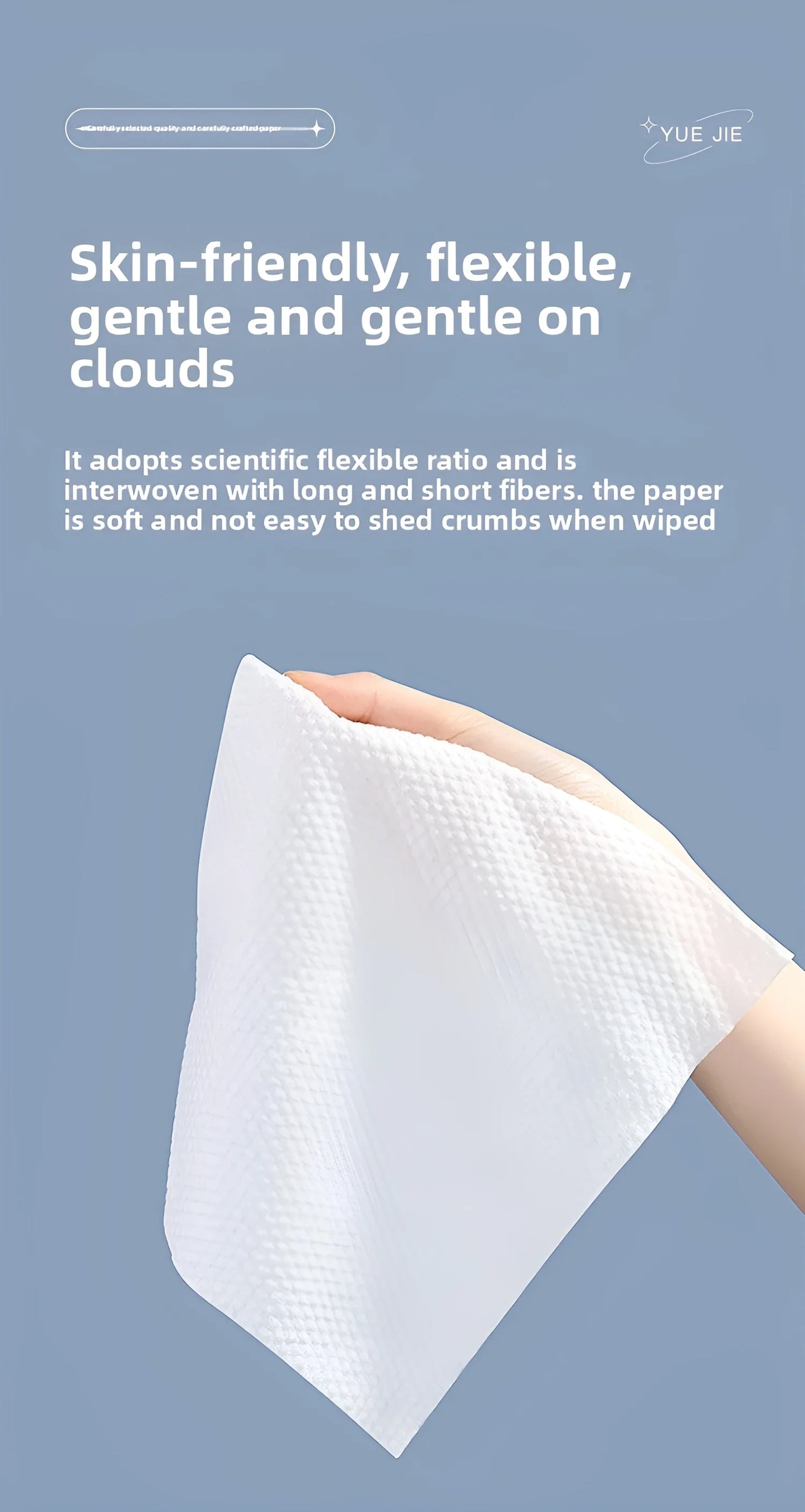 XL Plant Fiber Disposable Face Towels – Soft & Thick Dry Wipes for Makeup Removal & Face Washing, 50 Count (10x12 in / 25x30cm)