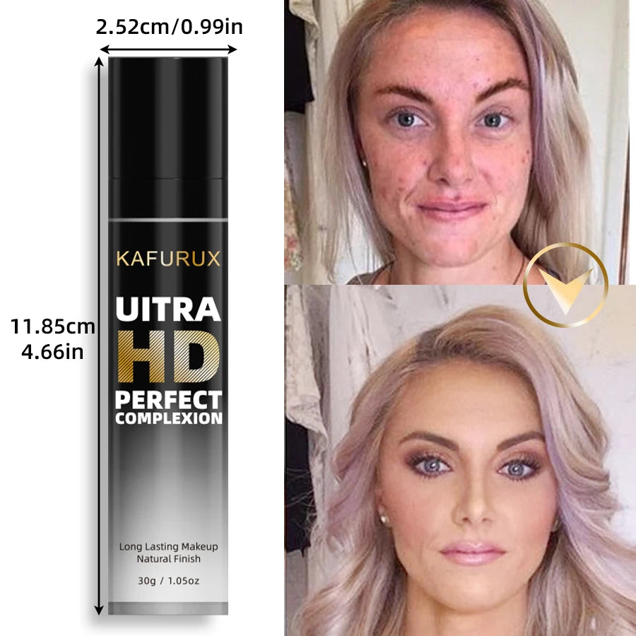 KAFURUX Matte Oil Control Foundation Concealer – Waterproof, Full Coverage Cream, 8 Shades 30g