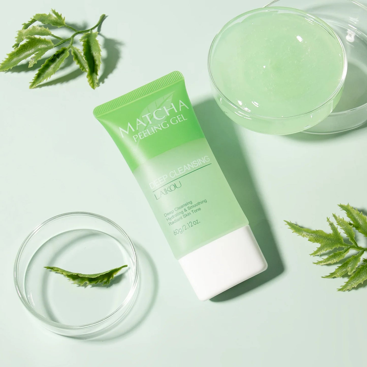 LAIKOU Matcha Peeling Gel – Deep Cleansing Exfoliator & Brightening Facial Scrub (60g)
