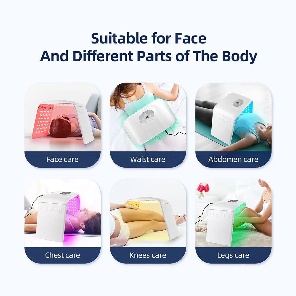 7-Color LED Light Therapy Face & Body Lamp – Foldable Skin Rejuvenation Device
