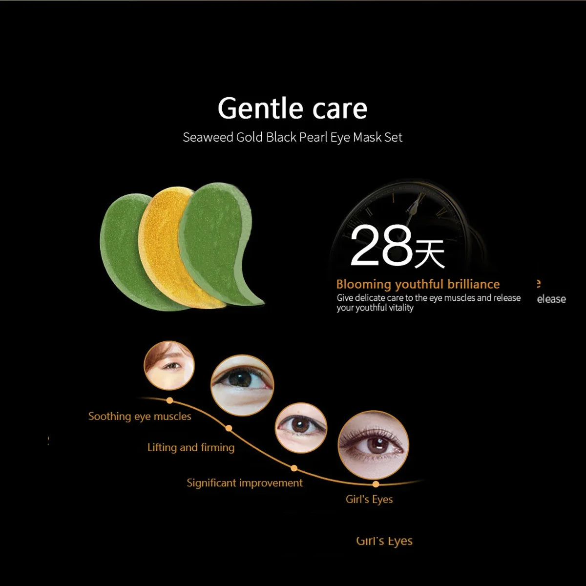 Gold Hyaluronic Acid Eye Mask Patches – 60 Pieces, Firming & Dark Circle Repair