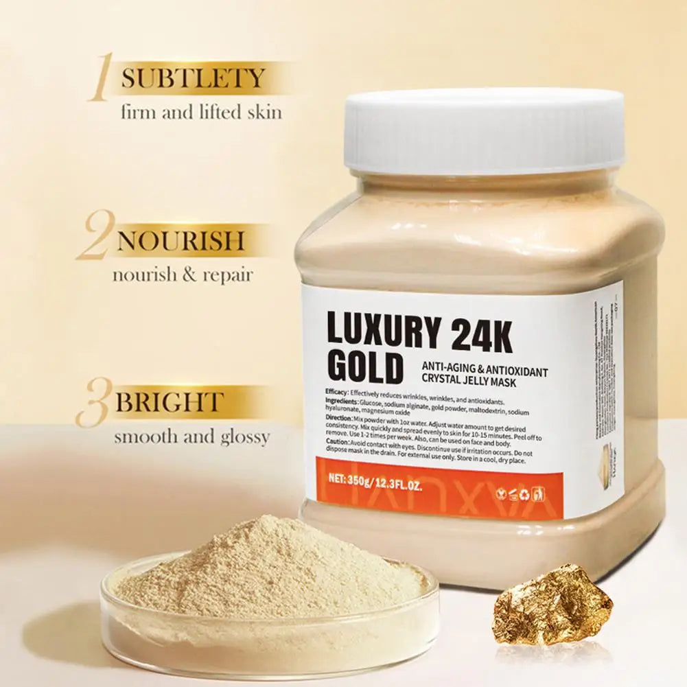 Hydro Jelly Mask Powder – Moisturizing & Brightening Peel-Off Face Mask for Women (350g) – Rose, Hyaluronic Acid, Vitamin C, Collagen, Charcoal & More