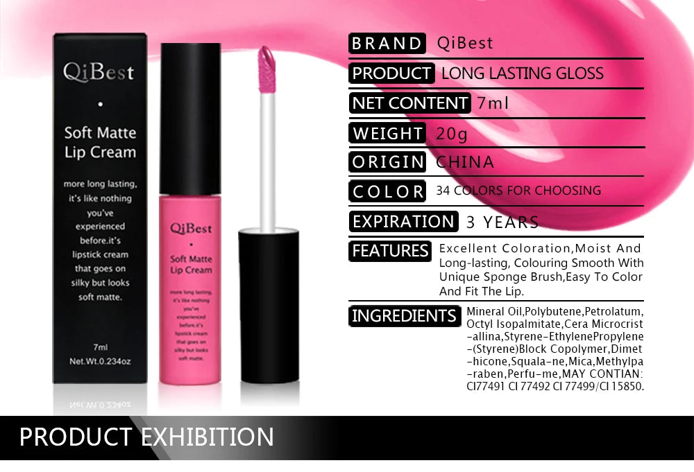 Velvet Matte Nude Lip Gloss - Waterproof Long-Lasting Lipstick
