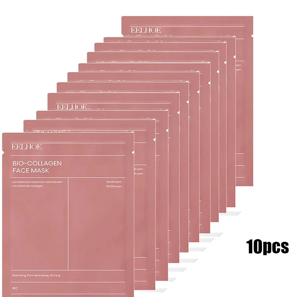 EELHOE Bio Collagen Face Mask – Deep Hydration, Pore Minimizing, Firming & Brightening Overnight Wrapped Mask for Women (1, 5, 10 or 12-Pack)