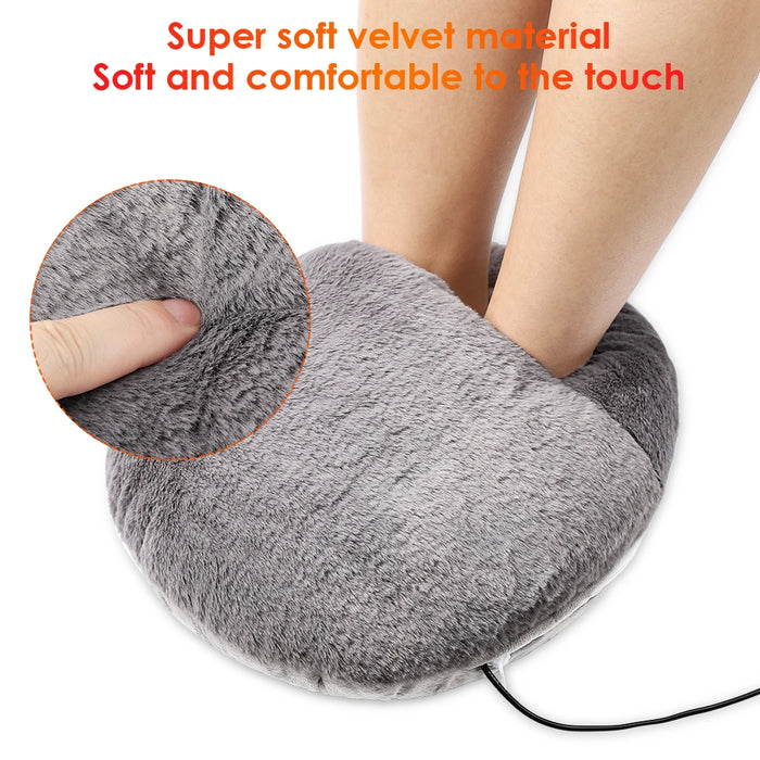 USB Foot Warmer Heating Pad – Constant 45–55°C, Washable Velvet Cover, Soft Plush Foot Heater