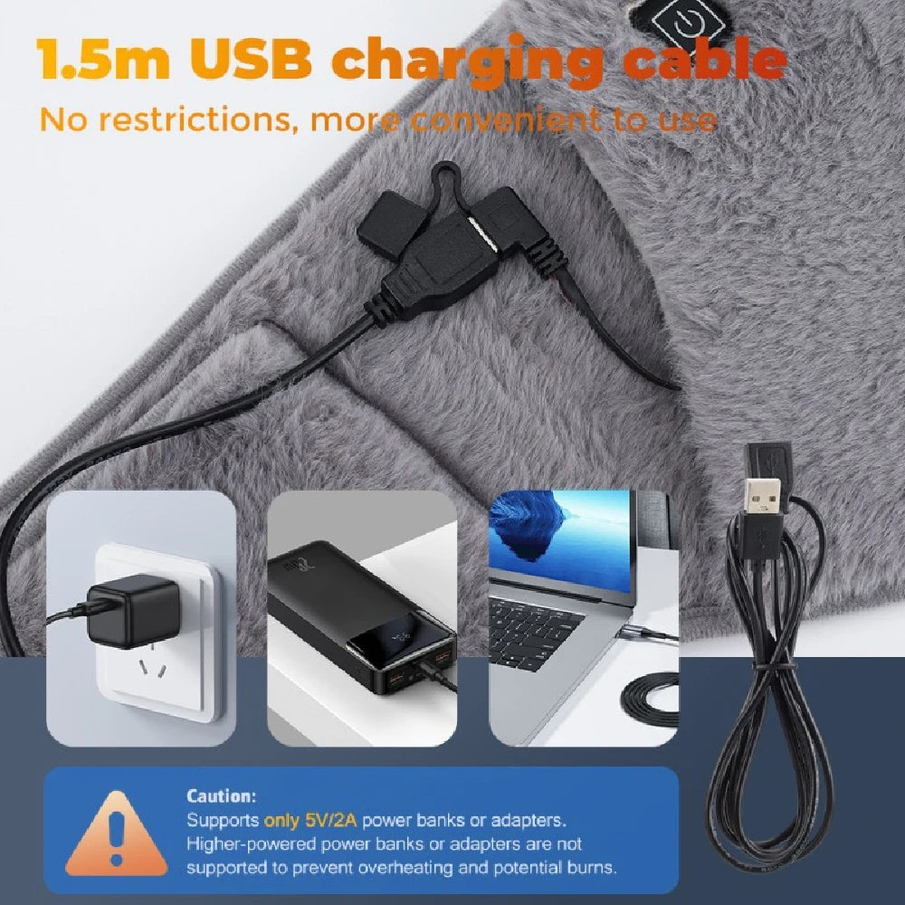 USB Electric Heating Belt – 3-in-1 Graphene Waist Warmer with 3 Heat Settings