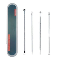 4-Piece Stainless Steel Acne & Blackhead Extractor Set – Pore Cleanser Kit
