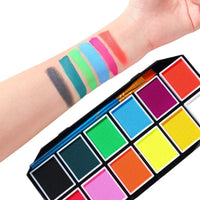 VERONNI 12-Colour Water-Soluble Rainbow Face & Body Paint Palette – Halloween, Stage & Kids Costume Makeup