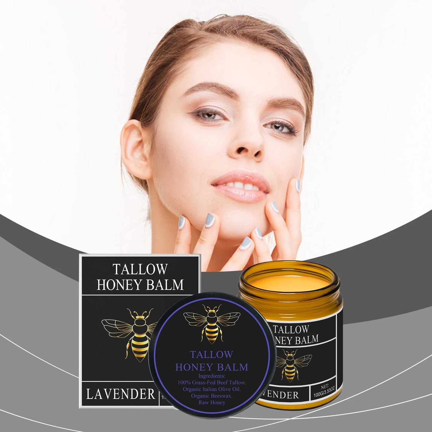 Beef Tallow & Honey Brightening Body Cream – Dark Spot Fader, Firming & Deep Moisturizer (60g)