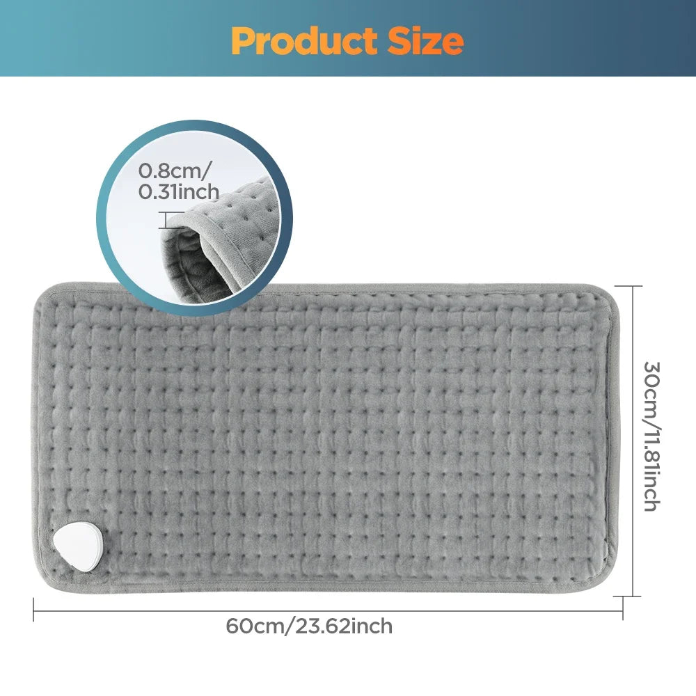 Electric Heating Pad for Back, Hands & Legs – 10 Heat Levels, 4 Timer Settings, Machine Washable