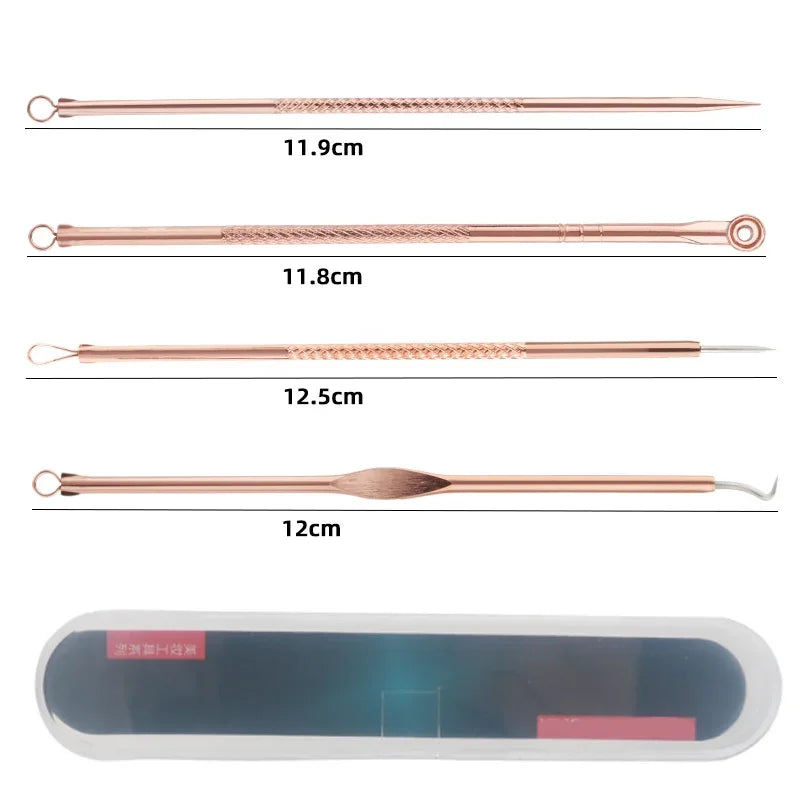 YJYIBEI Ultra-Fine Acne & Blackhead Extractor Set – 4-Piece Facial Pore Cleanser
