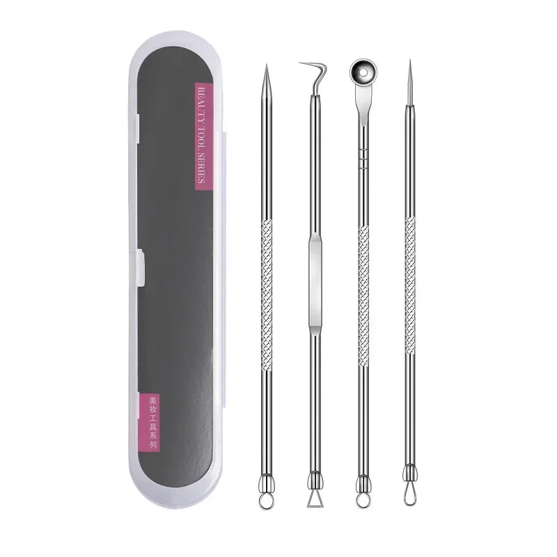 YJYIBEI Ultra-Fine Acne & Blackhead Extractor Set – 4-Piece Facial Pore Cleanser