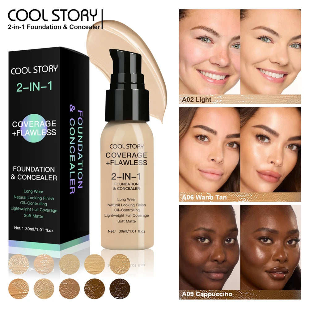 Air Cushion CC Cream Foundation | Oil Control, Matte, Full Coverage, Waterproof | 10 Shades